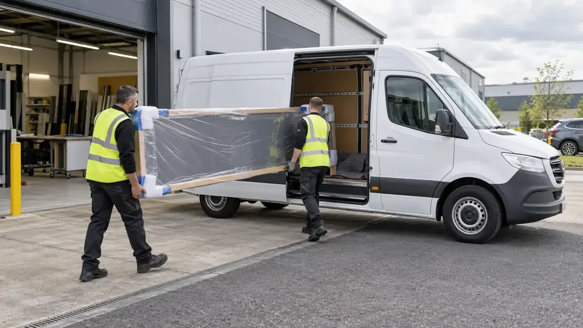 Illustrative bulky equipment courier transport